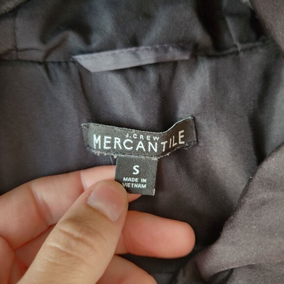 J. Crew Mercantile Black Hooded Puffer Coat Jacket Long Mid-Length Women's S - Picture 6 of 7